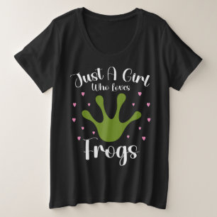 Frog Just a Girl Who Loves Frogs Gift Plus Size T-Shirt