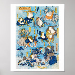 Frog Kabuki Actor, Kuniyoshi, Ukiyo-e Poster