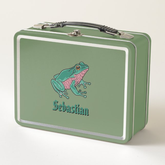 Frog Kids customizable  Metal Lunch Box (Front)