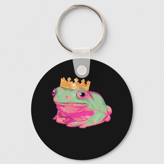 Frog King - Funky Meme Classic Key Ring (Front)