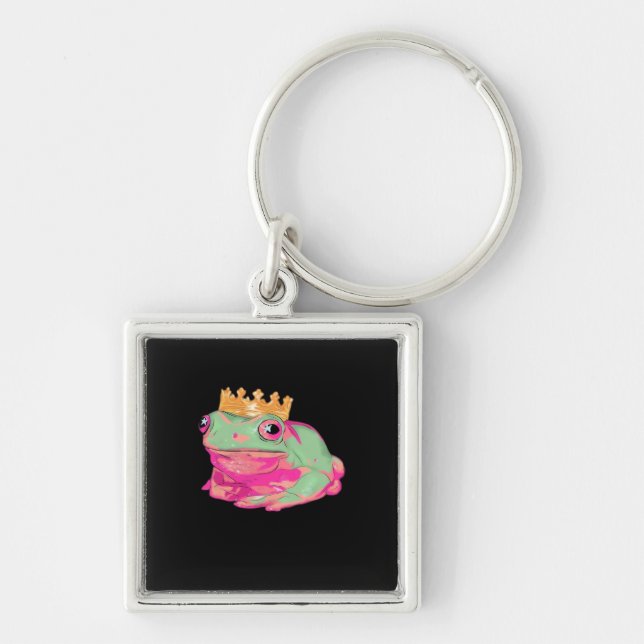 Frog King - Funky Meme Classic Key Ring (Front)