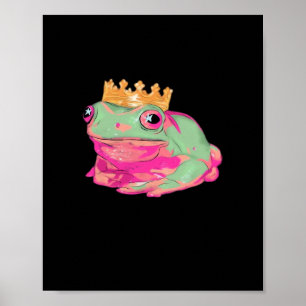 Frog King Funky Meme Classic Style Poster