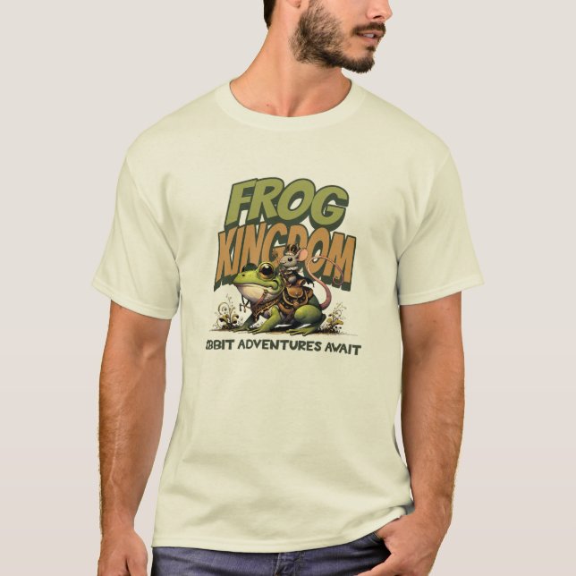 Frog Kingdom: Ribbit Adventures Await T-shirt (Front)