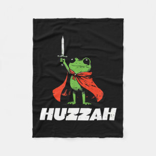 Frog Knight Sword Huzzah Mediaeval Funny Meme Men Fleece Blanket