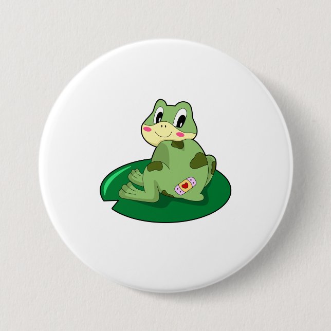 Frog Leaf Heart Plaster 7.5 Cm Round Badge (Front)