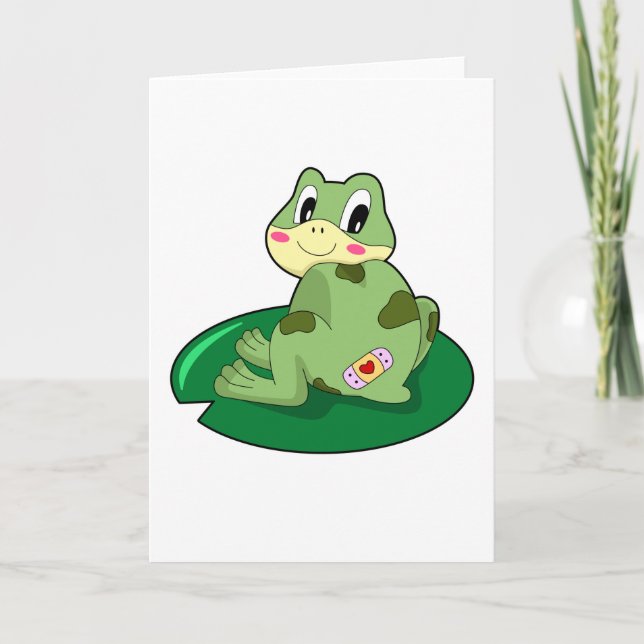 Frog Leaf Heart Plaster Card (Front)
