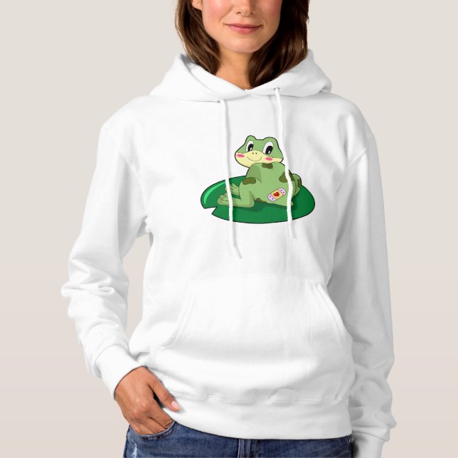 Frog Leaf Heart Plaster Hoodie (Front)