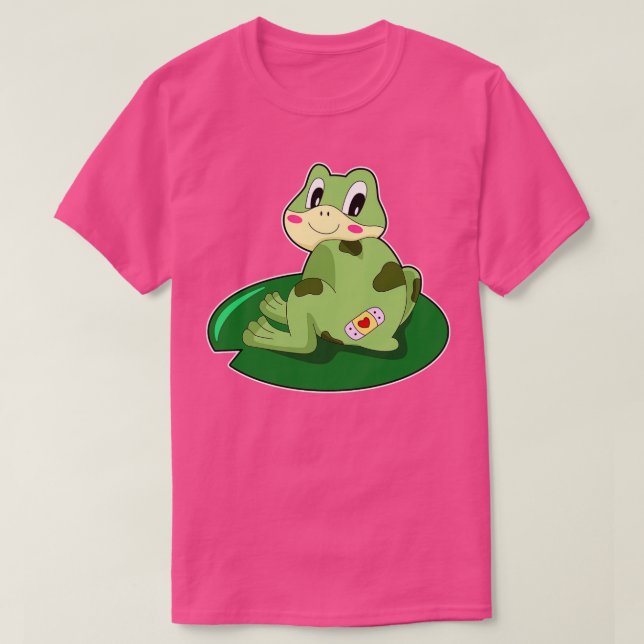 Frog Leaf Heart Plaster T-Shirt (Design Front)