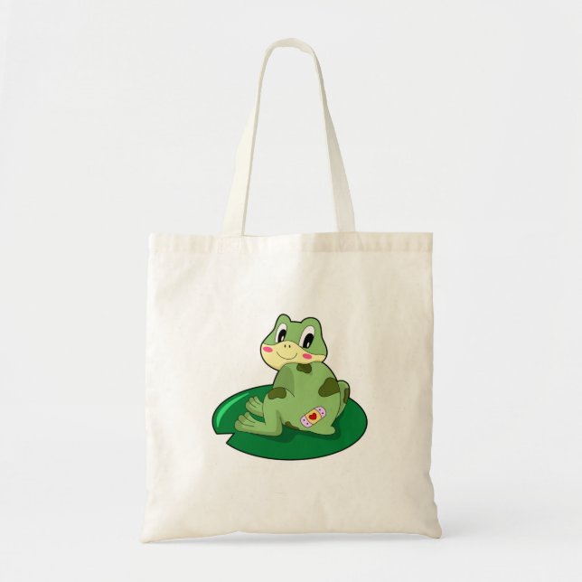 Frog Leaf Heart Plaster Tote Bag (Front)