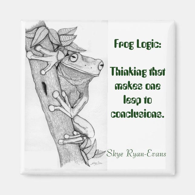 "FROG LOGIC" Fun Frog Magnet (Front)