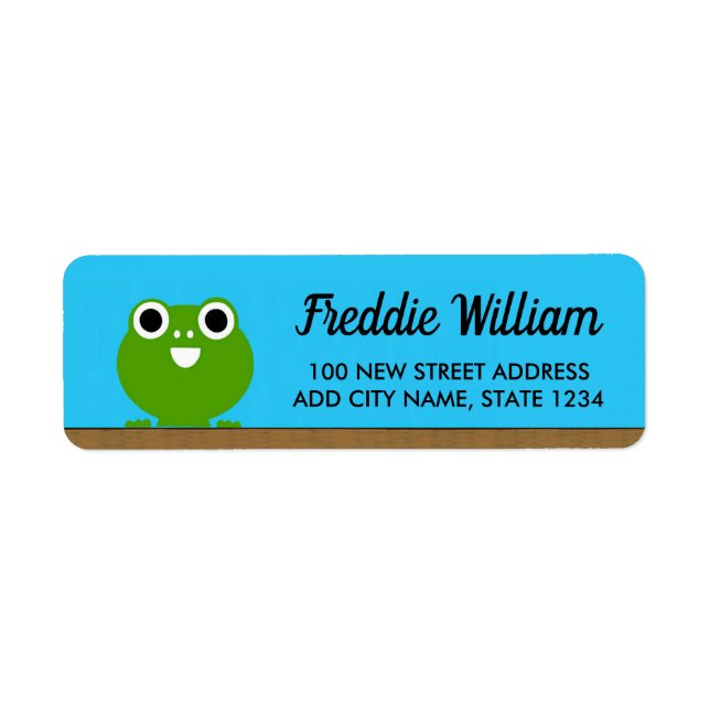 Frog looking over brown wall (Front)