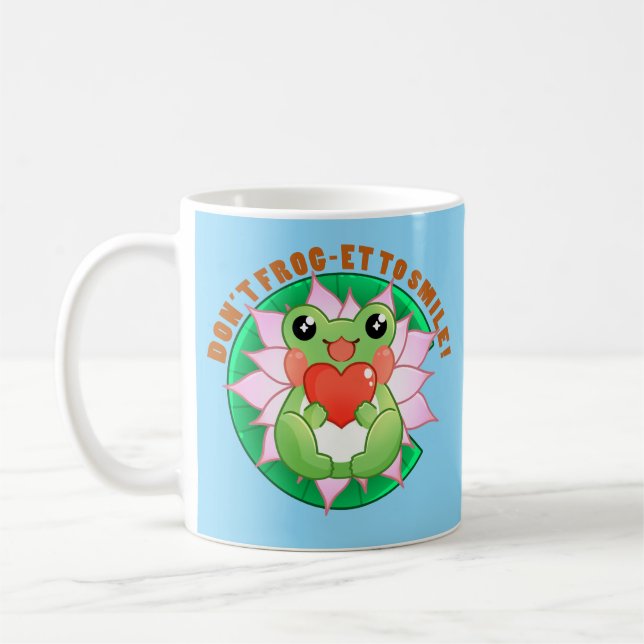 Frog Love – Adorable Motivational Art Coffee Mug (Left)