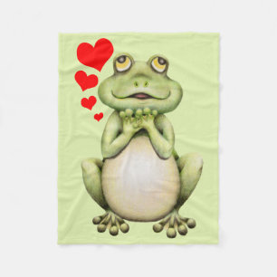Frog Love Drawing Fleece Blanket