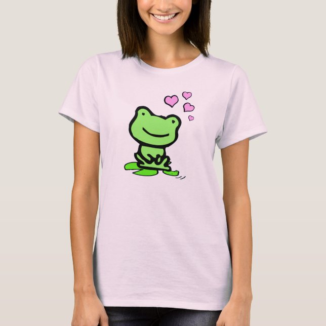 Frog Love Women's Baby Doll Tee (Front)
