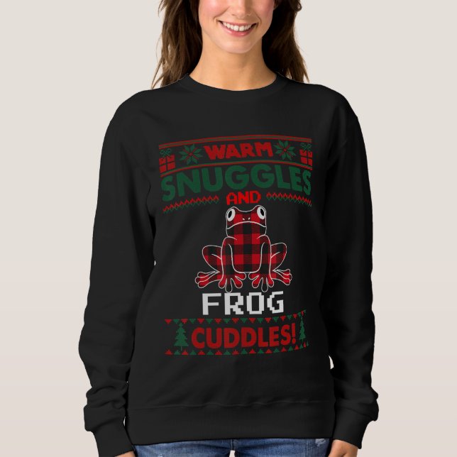 Frog Lover Christmas Pajama Ugly Christmas Sweater (Front)