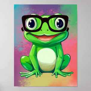Frog Lover   Colorful Funny Frog Dog PopArt  Poster