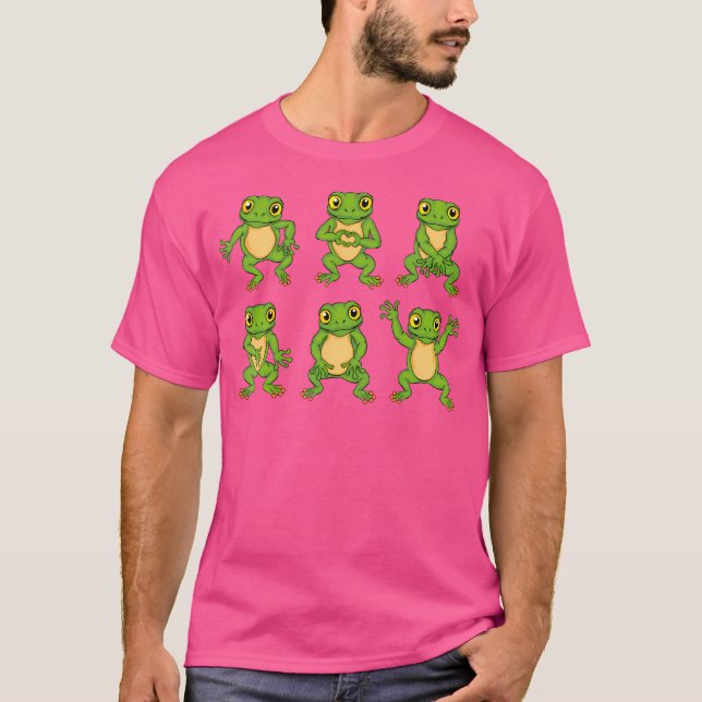 Frog Lover Cute Dancing Frogs T-Shirt (Front)