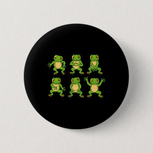 Frog Lover Kids Cute Dancing Frogs 6 Cm Round Badge