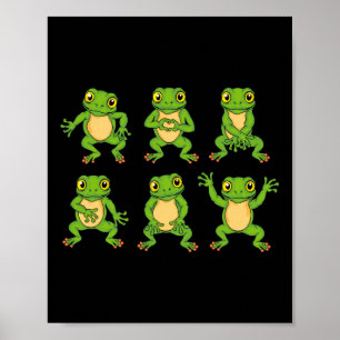 Frog Lover Kids Cute Dancing Frogs  Poster