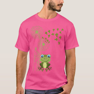 Frog Lover Nature Animal Cute Amphibian Dandelion  T-Shirt