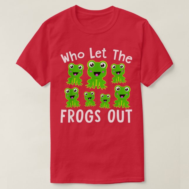 Frog Lover WHO LET THE FROGS OUT Boys Girls Kids F T-Shirt (Design Front)