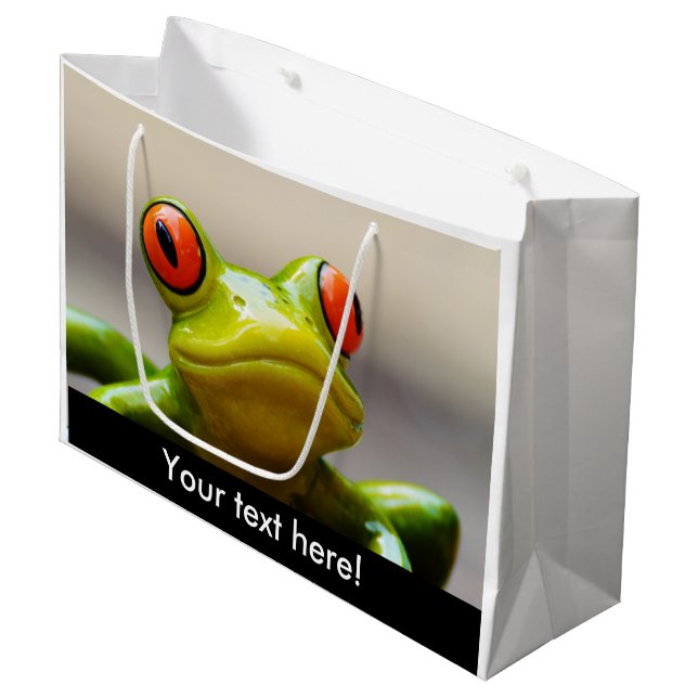 Frog macro large gift bag (Front Angled)