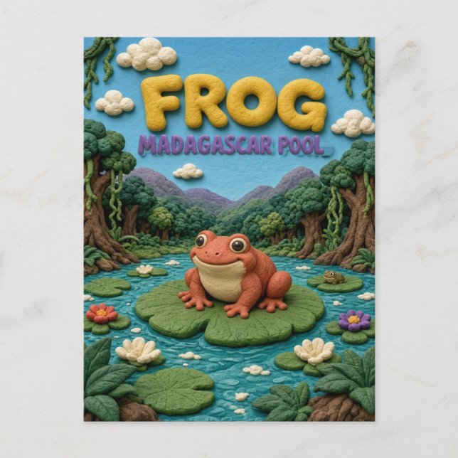Frog Madagascar Pool Modern KlayKoo Postcard (Front)