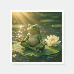 Frog Meditating On a Lily Pad Napkin