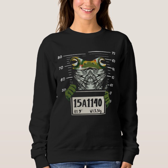 Frog Mugshot Reptile Amphibian  Toad Sweatshirt (Front)