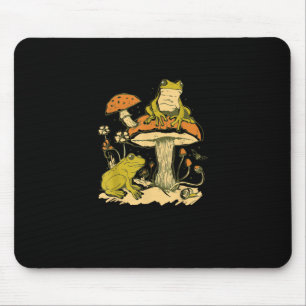 Frog Mushroom Cottagecore Aesthetic Goblincore Cut Mouse Pad
