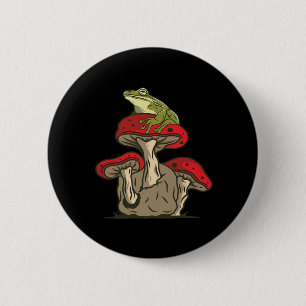 Frog  Mushroom Cottagecore Classic 6 Cm Round Badge