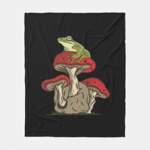 Frog Mushroom Cottagecore Classic Retro Appeal Fleece Blanket