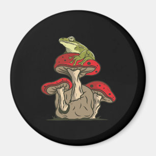 Frog Mushroom Cottagecore Classic Retro Appeal Magnet