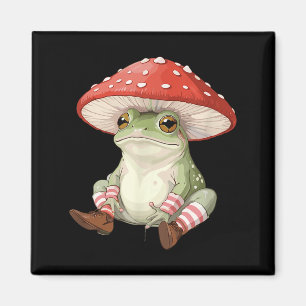 Frog Mushroom Forest Nature Aesthetic Cottagecore Magnet