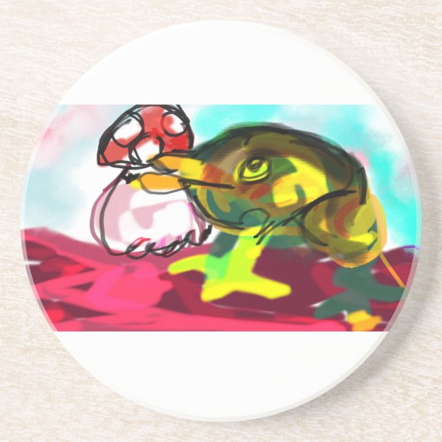 Frog  Mushroom fun  Coaster (Front)