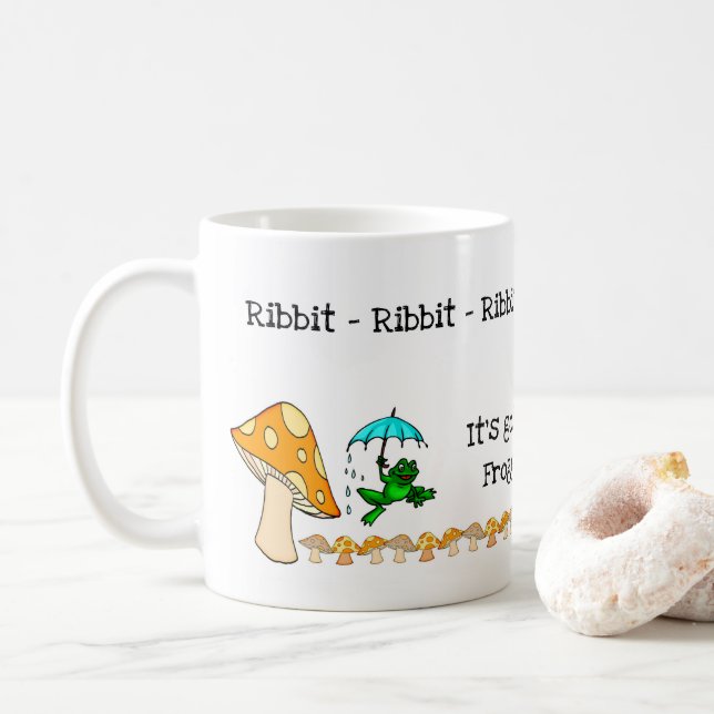 Frog, Mushroom, Ribbit Ribbit Mug Frogging (With Donut)
