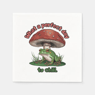 Frog mushroom - What a perfect day to chill Napkin