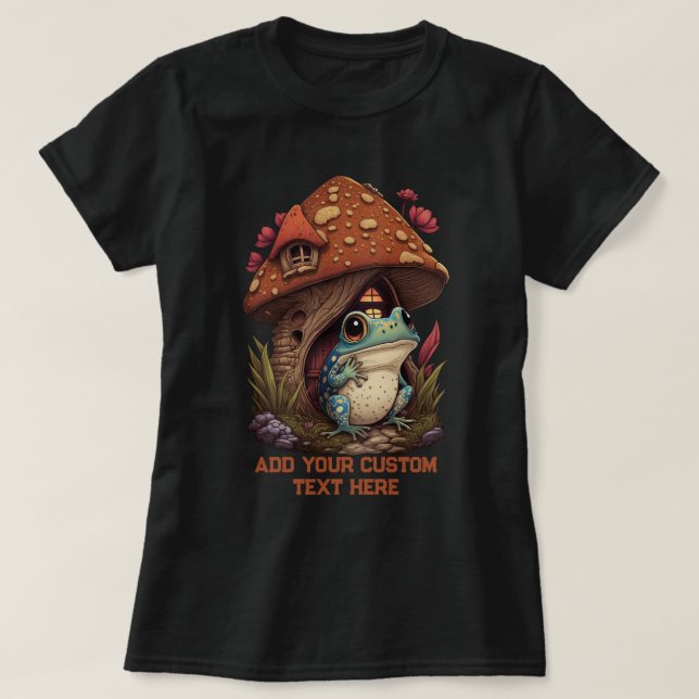 Frog Mushroom Wildfower forest Toad, Frog Lover T-Shirt (Design Front)