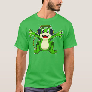 Frog Musician Headphone Music T-Shirt