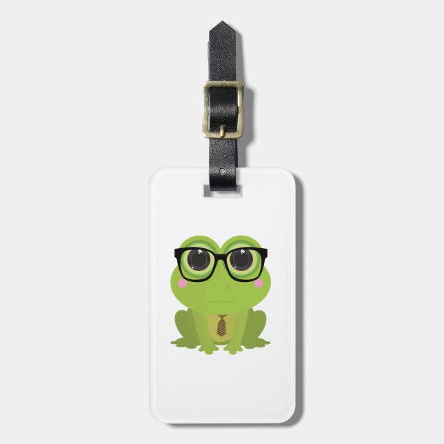 Frog Nerd  Luggage Tag (Front Vertical)