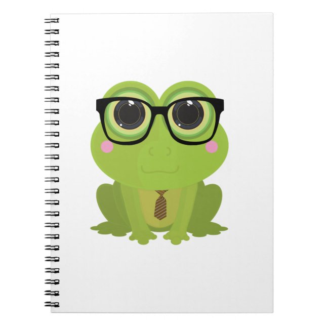 Frog Nerd Spiral Notebook (Front)