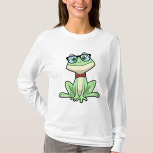 Frog Nerd Student Glasses Tie T-Shirt