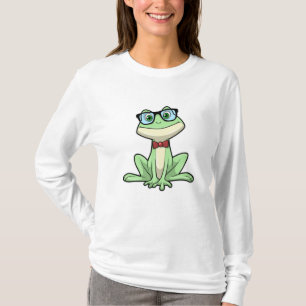 Frog Nerd Student Glasses Tie T-Shirt