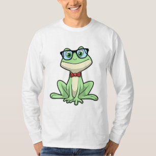Frog Nerd Student Glasses Tie T-Shirt