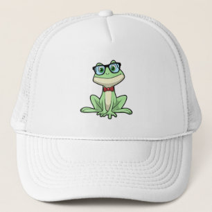 Frog Nerd Student Glasses Tie Trucker Hat