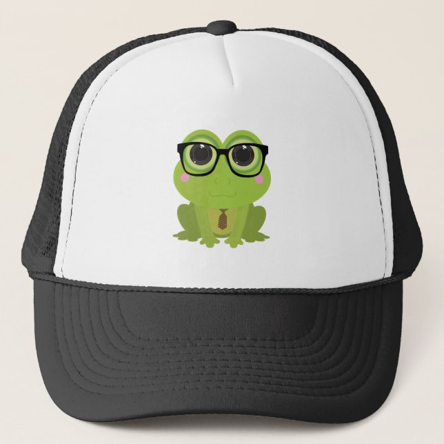 Frog Nerd Trucker Hat (Front)