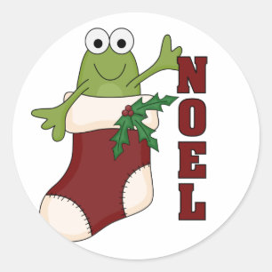 Frog Noel Holiday Tshirts and Gifts Classic Round Sticker