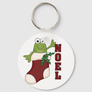 Frog Noel Holiday Tshirts and Gifts Key Ring