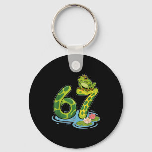 Frog Number 67 Or 67th Birthday Cool Meme Six Seve Key Ring