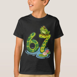 Frog Number 67 Or 67th Birthday Cool Meme Six Seve T-Shirt